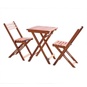 Solhome Marco Reddish Brown Balcony Wood Bistro Set - 1 of 4