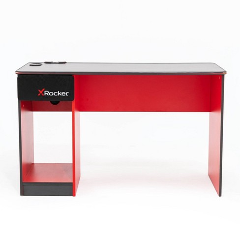 Carbon-Tek TV Stand with LED, Gray/Red