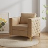 CIPACHO Accent Chair for Living Room Upholstered  Arm Chair with Metal Legs Velvet Khaki - 3 of 4