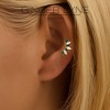 Green Marquise CZ Flat Back Earrings for Cartilage Upper Lobe Gold Plated Sterling Silver 1 pair by Ginger Lyne - 3 of 4