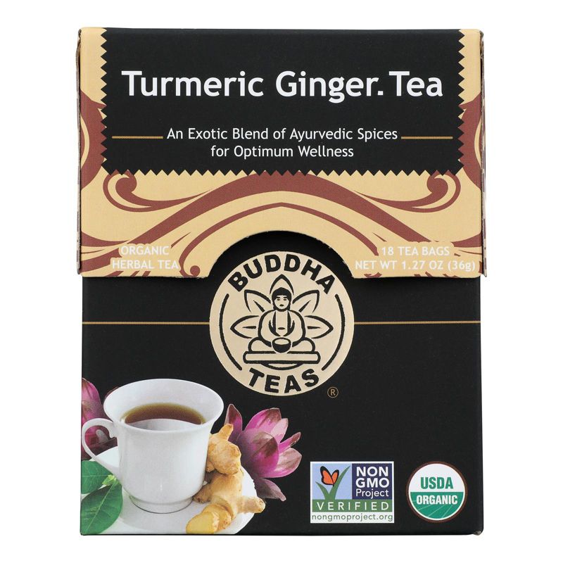 Buddha Teas Turmeric Ginger Tea - Case of 6/18 Bags, 2 of 7