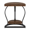 Resenkos Sofa Side End Table, End Table, Couch Table,Half-Round End Table, Side Table with 2-Tier Shelves,Brown & Black - 2 of 4