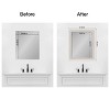 Amanti Art Mirror Makeover Bathroom Mirror Frame Border Kit- Fully Assembled Peel and Stick Frame - Mirror NOT Included - Trio  Trim - 4 of 4