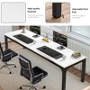 Lirago Rectangle Office Dining Table 78.7" Large Desktop Sturdy MDF Board Heavy Duty Iron Pipe Legs Industrial Style White - 4 of 4
