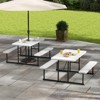 Costway Picnic Table Bench Set for 2-4 People Outdoor Rectangular Camping Dining Table Black/Gray/Green/White - 4 of 4