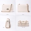 Quilted Shoulder Bag for Women, Medium Flap Crossbody Handbag with Chain Strap, Soft Vegan Leather Clutch Purse (Beige) - 4 of 4
