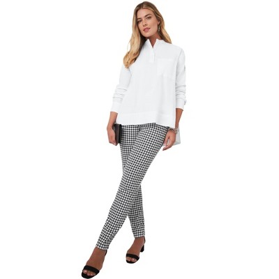 Jessica London Women's Plus Size Poplin Hi-Low Henley Tunic