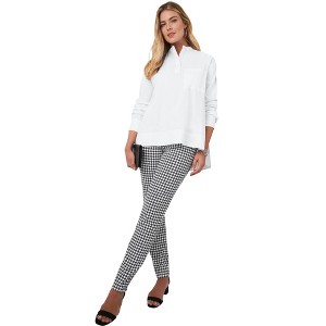 Jessica London Women's Plus Size Poplin Hi-Low Henley Tunic - 1 of 3