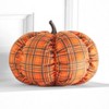 The Lakeside Collection Decorative Harvest Plush Pumpkins - Orange Plaid Large - 2 of 4
