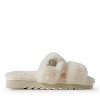 Fireside by Dearfoams Women's Benalla Genuine Shearling Double Band Fuzzy Slide Slipper - 3 of 4