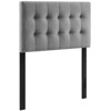 Twin Lily Biscuit Tufted Performance Velvet Headboard Gray - Modway ...