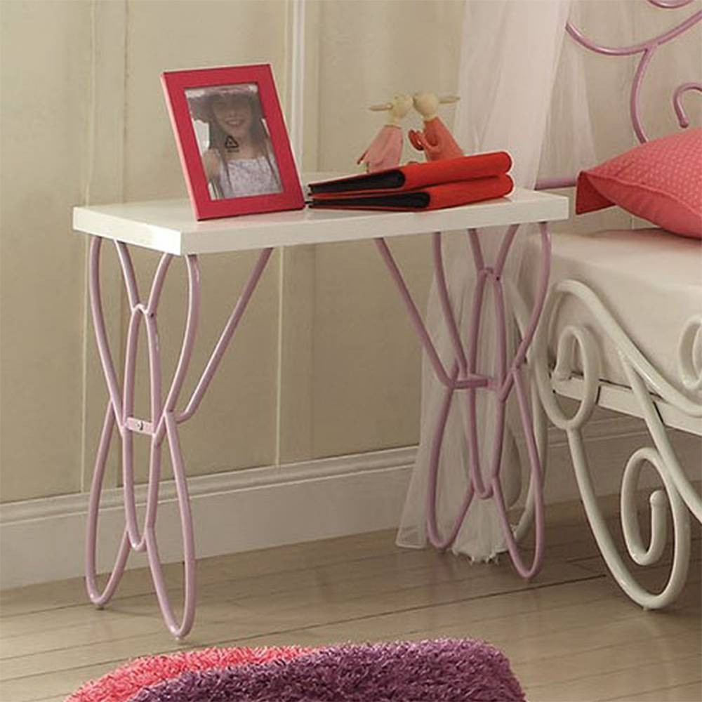 Photos - Bedroom Set Priya Ii 22" Nightstands White/Light Purple - Acme Furniture