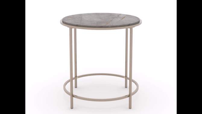 International Lux Wood and Metal Side Table Deco Stone - Sauder, 2 of 5, play video