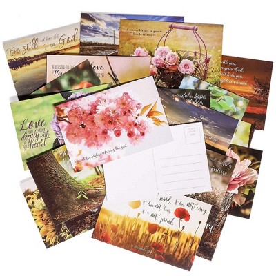 Juvale 40-Pack Christian Motivational & Inspirational Bible Scripture Postcards Greeting Post Cards 4x6 in