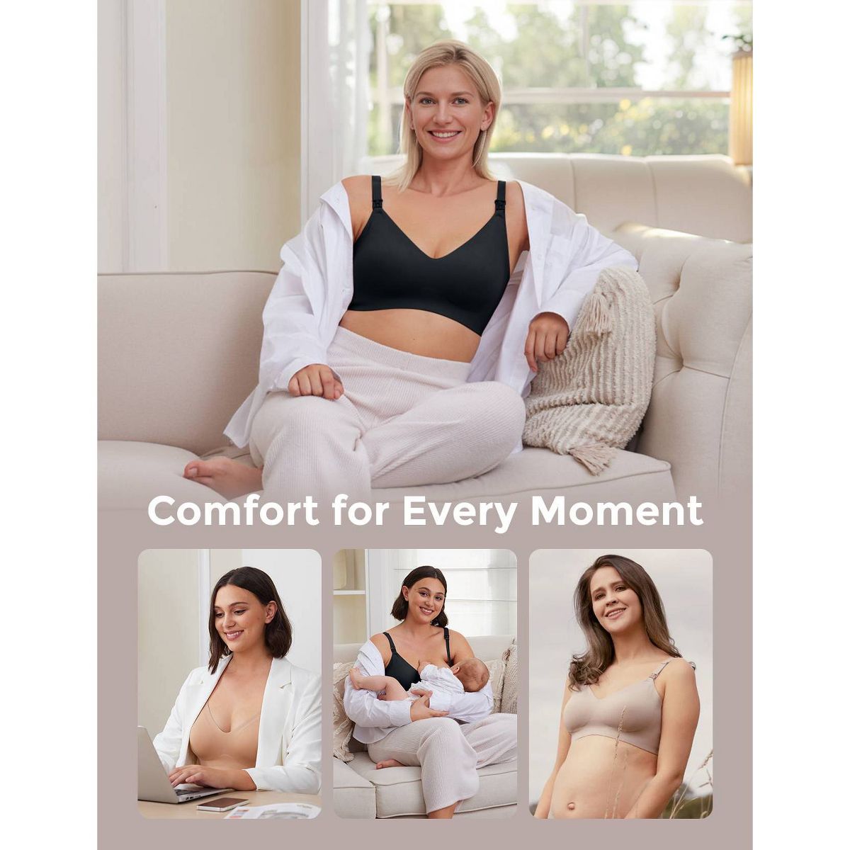 Momcozy Ultra Soft Nursing & Wearable Breast Pump Bra - thumbnail 7