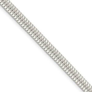 Black Bow Jewelry Men's 5mm, Sterling Silver Round Solid Snake Chain Necklace - 1 of 4