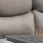 brown wicker/gray cushion