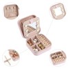 Unique Bargains Travel Size Mini Small Portable 2 Layer PU Leather Jewelry Organizer with Mirror 2 Pcs - 3 of 4