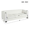 3 Seater Sofa for Living Room, Couch with USB Ports and Cup Holders, Solid Wood Frame Sofa with Plush Cushions and Tapered Legs-Coolbibila - 4 of 4