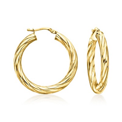 Ross-Simons Italian 10kt Yellow Gold Twisted Hoop Earrings