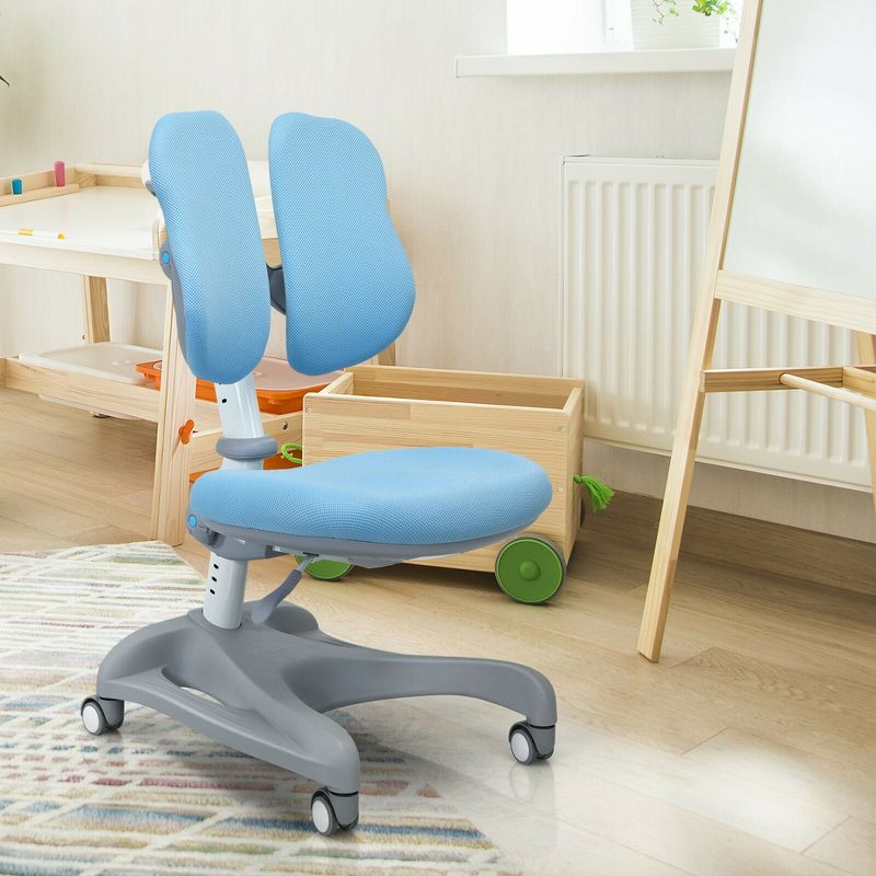 Costway Kids Study Desk Chair Adjustable Height Depth w/Sit-Brake Casters, 2 of 11