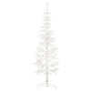 vidaXL Slim White Artificial Half Christmas Tree - Space-Saving Design, Lifelike Material, Easy Assembly with Stand - 3 of 4