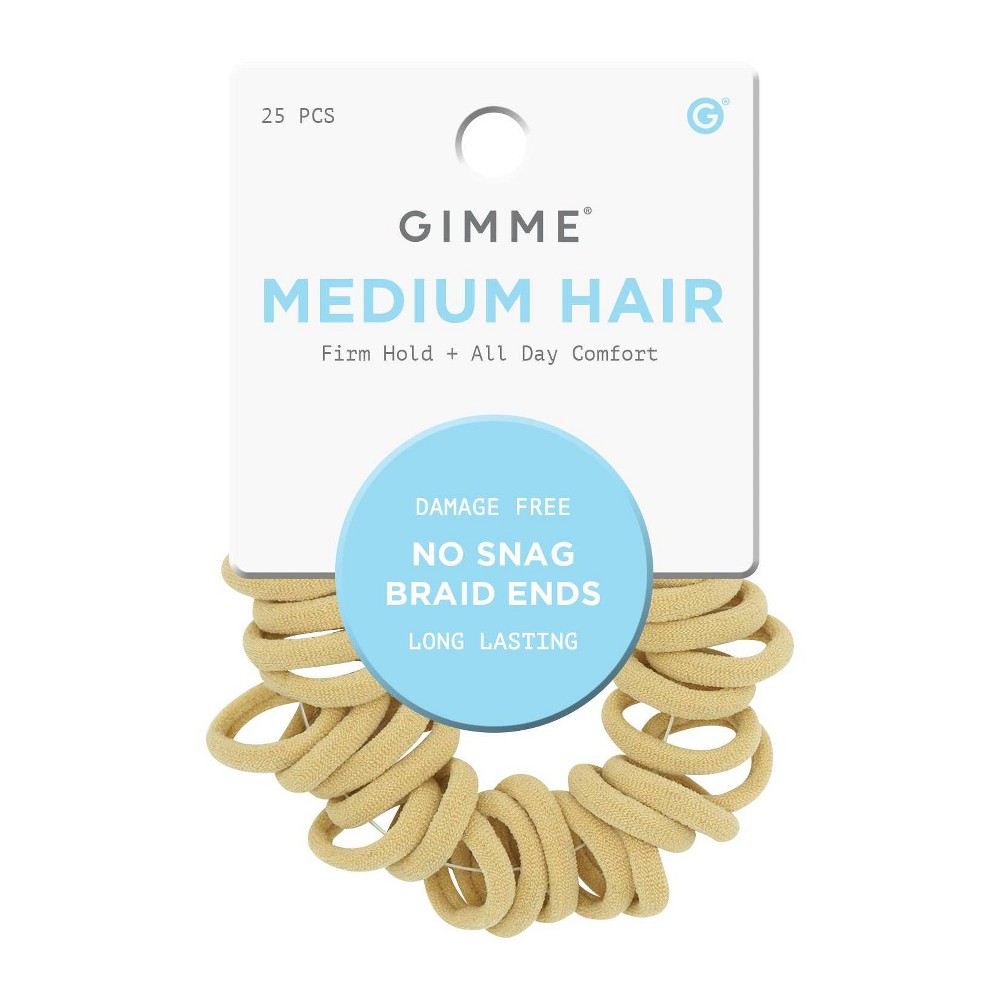 Photos - Hair Styling Product Gimme Beauty Medium Braid Ends Hair Bands - Blonde - 25pk