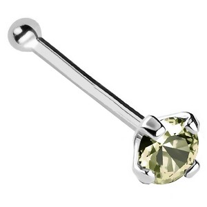 Jewelry Avalanche 22G 14K Gold Ball-end Nose Stud with Peridot Gemstone - 1 of 2