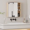 DOMETOUR Natural Wood Grain Mirror Cabinet - Clear Mirror, Storage Space, Wall-Mounted MDF Bathroom Mirror for Space Saving - 2 of 4