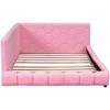 NicBex Full Size Platform Bed 81.5" L Modern Wooden Bed Frame with Headboard, Cushions, LED and 2 Ports for Bedroom, No Box Spring Required, Pink - 3 of 4