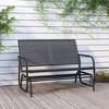 vidaXL Garden Glider Bench Black 47.4"x29.9"x34.1" Textilene & Steel - 2 of 4