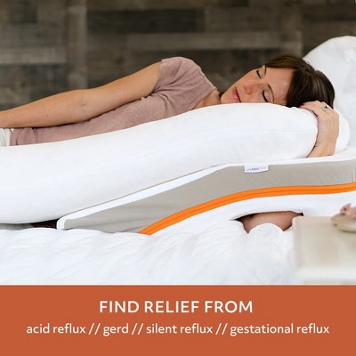 Large White Memory Foam Reflux Relief Wedge Pillow System