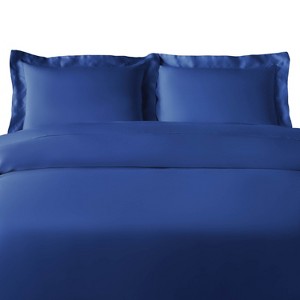 300 Thread Count Rayon From Bamboo Solid 3 Piece Duvet Cover Set by Blue Nile Mills - 1 of 4
