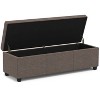 CAVINAS Faux Leather Storage Ottoman Bench with Stitching Design,Upholstered Storage Ottoman,Storage Benches for Living Room,Bedroom - 2 of 4