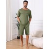 INSPIRE CHIC Men's Summer Short Sleeves Crew Neck with Pockets Nightwear Pajama Set - 2 of 4