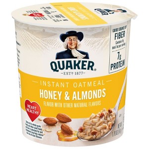 Quaker Oats Instant Oatmeal Cup, Honey & Almonds 1.76 oz - 1 of 3