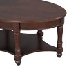 CAVINAS Retro Wooden Side Table Round Coffee Table with Storage and Sliding Door, End Table for Living Room, Bedroom - 4 of 4
