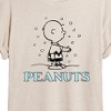 Women's - Peanuts - Charlie Snow Oversized Graphic T-Shirt - 2 of 4