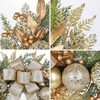 24 Inch Gold Door Wreath with Bow Pine Wreath Front Door Golden Ball Leaf Stems Pinecones Berries Xmas Decorations Indoor - 3 of 4