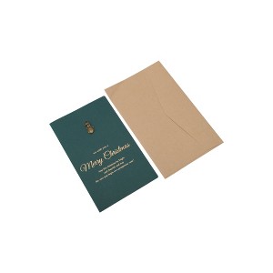 Unique Bargains Christmas Greeting Card Blackish Green 6.8"x4.1" 1 Set - 1 of 4