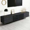 Gaoyangjiaju 70.87 Inch TV Stand for TVs up to 80 Inches with Slatted Doors Storage Media Console for Living Room - 3 of 4