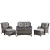 Gymojoy 6 Piece Outdoor Wicker Loveseat Sofa with Patio Chairs with Coffee Table and Ottoman Sets - 2 of 4