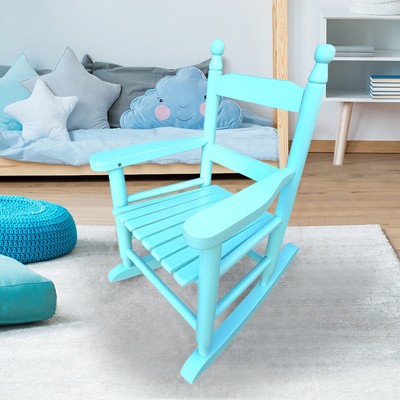 VisioGear Rocking Chair, Children's Rocking Chair with Armrests, Indoor or Outdoor Porch Rocker for Garden, Blue, 14.17"*18.90"*22.44"