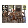 Round Kitchen Table Set 5pc 36" Table w/ 4 Chairs Microfiber Seats Modern Dining - 2 of 4