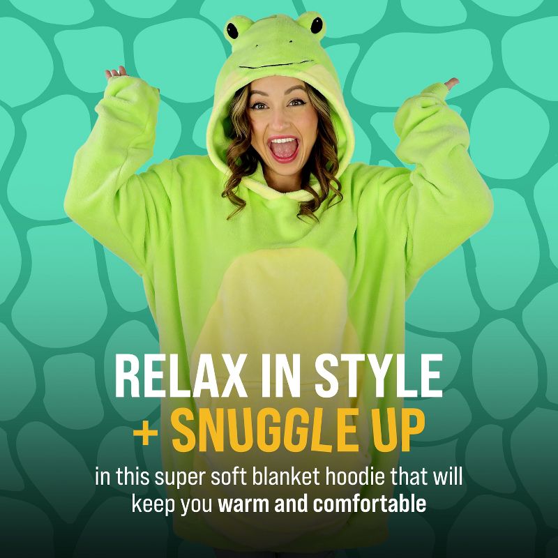 Fren Frog Adult Snugible Blanket Hoodie & Pillow, 5 of 8