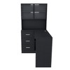 Homy Casa Corner Computer Desk with Hutch, Drawers and Shelves for Home Office or Study, Black - 4 of 4