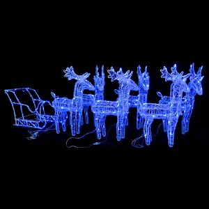 Reindeers & Sleigh Christmas Decoration 320 LEDs Acrylic - 1 of 4