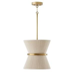 Capital Lighting Cecilia 1 - Light Pendant in  Bleached Natural Rope/Patinaed Brass - 1 of 4