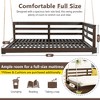 Whisen Country Style Twin Size Wooden Porch Swing Daybed with Frame and 96-Inch Hemp Ropes, Acacia Wood Patio Swing for Garden or Backyard - 3 of 4