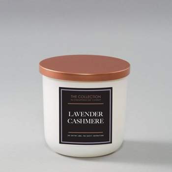 2-Wick White Glass Lavender Cashmere Lidded Jar Candle 12oz - The Collection by Chesapeake Bay Candle